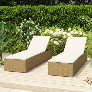 Záhradné lehátko - Vidaxl Deckchair z Polysttan, hnedý krém