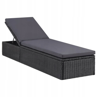 Záhradné lehátko - Vidaxl Deckchair z Polysttan, čierny a arašid