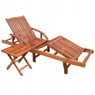 Záhradné lehátko - Vidaxl Deckchairs so stolom, 2 ks, hliník, CZA