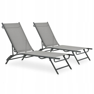 Záhradné lehátko - Vidaxl Deckchairs, 2 ks, textilene a stal