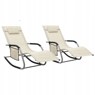 Záhradné lehátko - Vidaxl Deckchairs, Textilene Material, 2 ks.