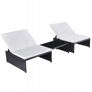 Záhradné lehátko - Vidaxl Deckchairs so stolom, 2 ks, polícia, CZ