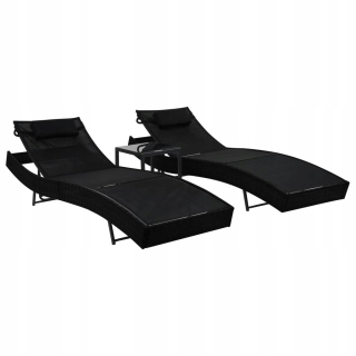 Záhradné lehátko - Vidaxl Deckchairs s vankúšmi, 2 ks, polícia, CZ