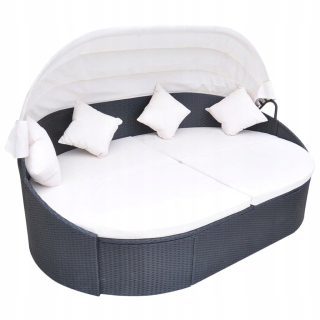 Záhradné lehátko - Vidaxl Garden Bed s baldachýnom, polícia, c