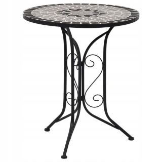 Záhradný stôl, stolík - Vidaxl Mosaic Table Bistro, Gray, 61 cm, pleť