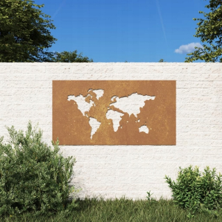 Záhradná súprava nábytku - Vidaxl Garden Wall Decoration, 105x55 cm, Korten Steel, mapa