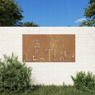 Záhradná súprava nábytku - Vidaxl Garden Wall Decoration, 105x55 cm, Kortenowska Stal, mesto