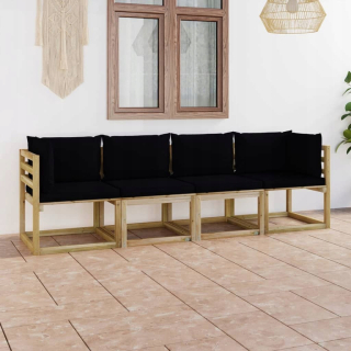 Záhradné lehátko - Vidaxl Garden Deckchair so krémovým vankúšom, Poliratt