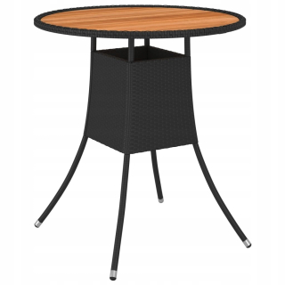 Záhradný stôl, stolík - Vidaxl záhradný jedálenský stôl, čierny, Ø 70 cm