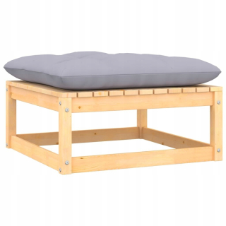 Záhradná stolička - Vidaxl Garden Footrest s vankúšom, masívne drevo s