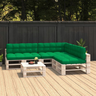 Vankúš na záhradný nábytok - Pouf Poufs z paliet, svetlo zelená, tkanina