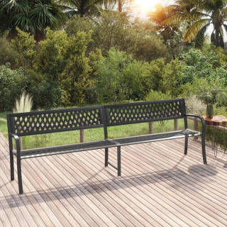 Záhradná lavica, lavička - Vidaxl Double Garden Bench, 246 cm, čierna, sv.