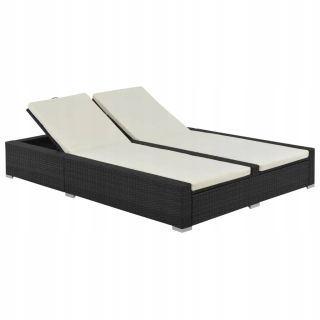 Záhradné lehátko - Vidaxl Double Deckpair, Polystan, Black
