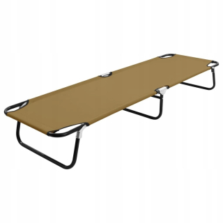 Záhradné lehátko - Vidaxl skladacie slnečné lôžko, taupe, oceľ