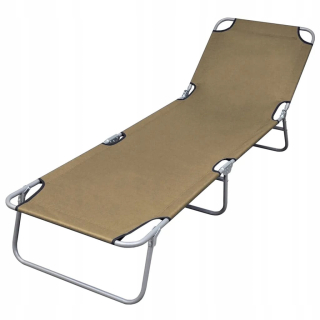 Záhradné lehátko - Vidaxl Deckchair s lakťkami, polystan, šedá