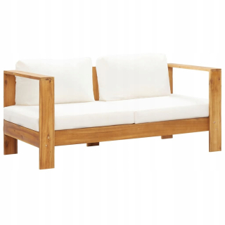 Záhradná lavica, lavička - Vidaxl záhradná pohovka s vankúšom, 140 cm, masívne drevo