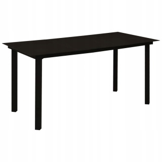 Záhradný stôl, stolík - Vidaxl záhradný stôl, čierny, 150x80x74 cm, oceľ a