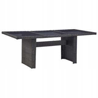 Záhradný stôl, stolík - Vidaxl Garden Table, Black, 200x100x74 cm, sklo