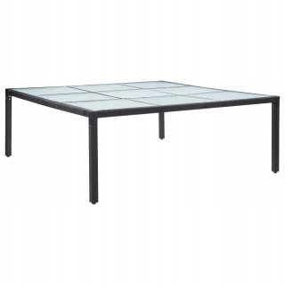 Záhradný stôl, stolík - Vidaxl Garden Table, Black, 200x200x74 cm, Polir