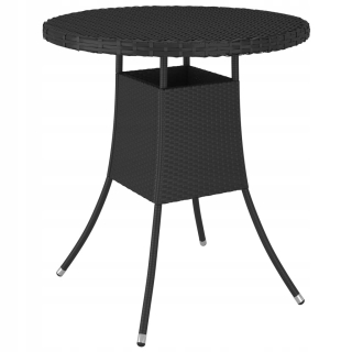 Záhradný stôl, stolík - Vidaxl Garden, Black, 70x70x73 cm, Rattan