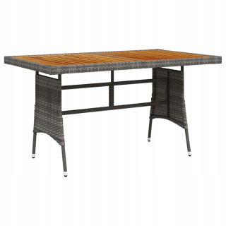 Záhradný stôl, stolík - Vidaxl Garden Table, Gray, 130x70x72 cm, Rattan