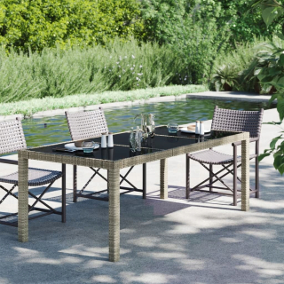 Vidaxl Garden Table, Gray, 190x90x75 cm, sklo a