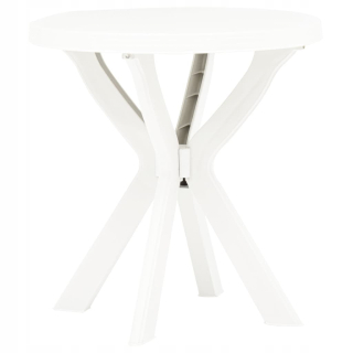Záhradný stôl, stolík - Vidaxl Bistro Table, White, Ø70 cm, plast
