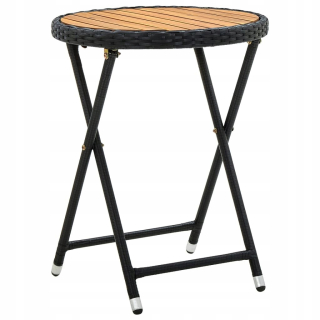 VidaXL čajový stolík čierny 60 cm polyratan