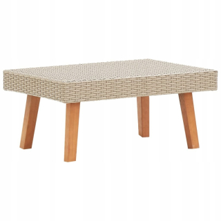 Záhradný stôl, stolík - Vidaxl konferenčný stolík pre záhradu, Rattan PE, béžová