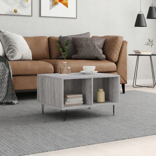 Balkonový, terasový stôl - VIDAXL COFINE TABLE, Gray Sonoma Oak 60x50x36,5 cm, založené na dreve