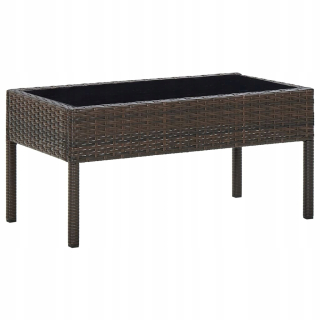 Záhradný stôl, stolík - Vidaxl Garden Table, Brown, 75x40x37 cm, Ratt
