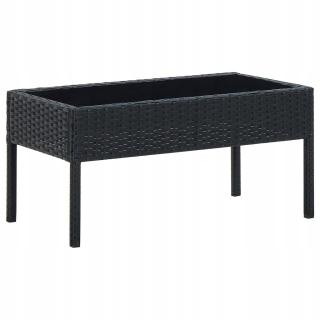 Záhradný stôl, stolík - Vidaxl Garden Table, Black, 75x40x37 cm, Ratta