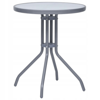 Záhradný stôl, stolík - Vidaxl záhradný stôl, svetlo šedá, 60 cm, oceľ a