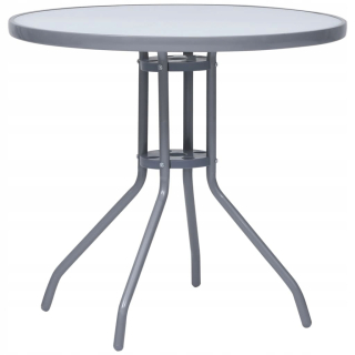 Záhradný stôl, stolík - Vidaxl záhradný stôl, svetlo šedá, 80 cm, oceľ a