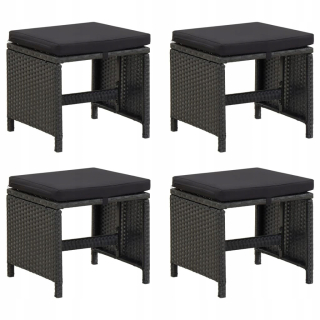 Záhradná stolička - Vidaxl Garden Stools s vankúšmi, 4 ks, Polir