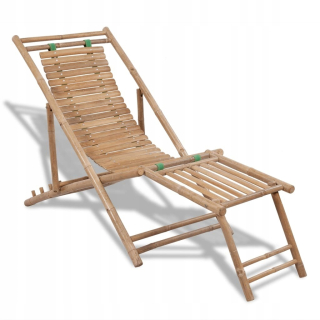Záhradné lehátko - Vidaxl Terrace DeckChair s firmou, bambus