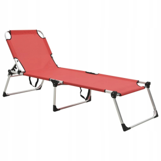 Záhradné lehátko - Vidaxl High Deckchair pre senior, skladací, červený