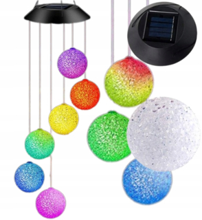 Solárna zapichovacia záhradná lampa - ZÁVESNÉ ZÁHRADNÉ SVETLÁ SOLÁRNE ZVONKY GULE