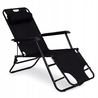 Záhradné lehátko - Vidaxl Deckchairs so stolom, hliníkom, čiernou farbou