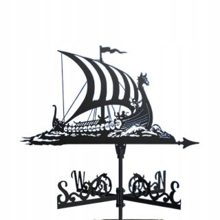 Ukazovateľ smeru vetra - Weathervane Viking Battleship of Forged Iron