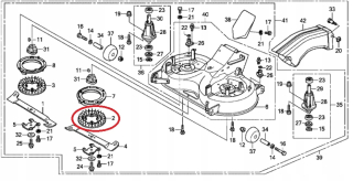 Honda HF 2417 ľavá predná strana z nohy