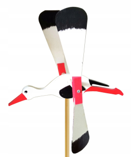 Dekoračný doplnok do záhrady - Veterný záhradný odpudzovač veľký 47cm bocian