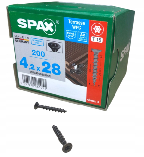 Skrutky na terasové dosky - Skrutky do kompozitných dosiek SPAX 4,2x28 WPC nosníky