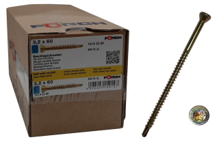 Drevené skrutky 3,2x60 Fasáda podlahy 400 pcs