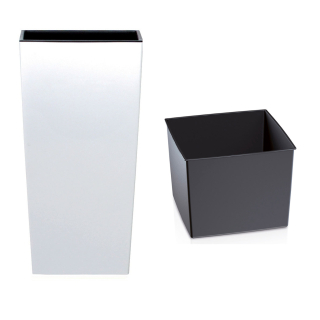 Vysoký kvetináč s 32x32xH61cm Insert Urbi White