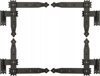 Záves na bránu - Závesný záves pre okenice 25x23 cm kované retro 4 ks