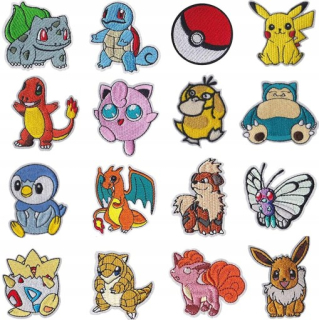 Závesné hojdacie kreslo - Nastavte 16 ks pokémonov plnené záplaty Thermo Patches