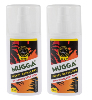 Repelent proti hmyzu - 2 x Mugga Strong 50% DEET 75 ml pre kliešte