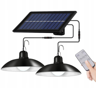 Uličná lampa - 2x lusterná sada Solárna lampa LED pilot
