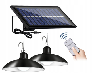 Uličná lampa - 2x sada závesných lustrov LED pilot solárnej lampy